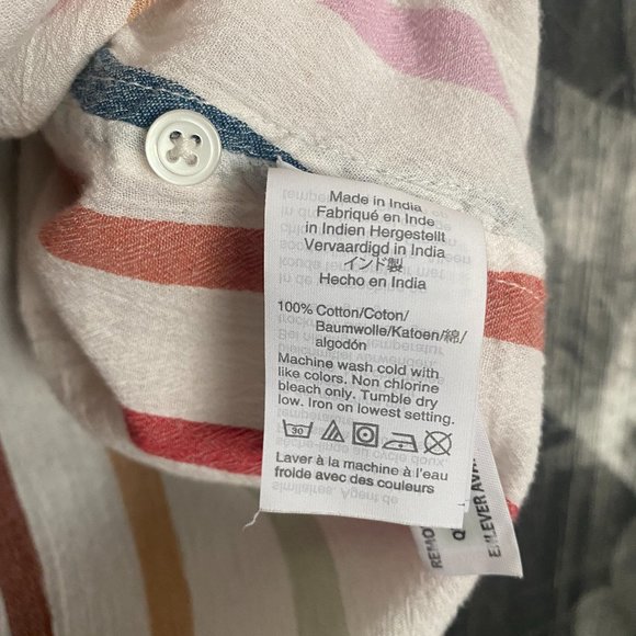 Madewell | Gauze Central Tunic Shirt in Rainbow Stripe | Small - Picture 10 of 11